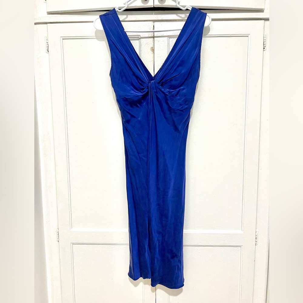 Alberta Ferretti Blue Silk Dress US 6